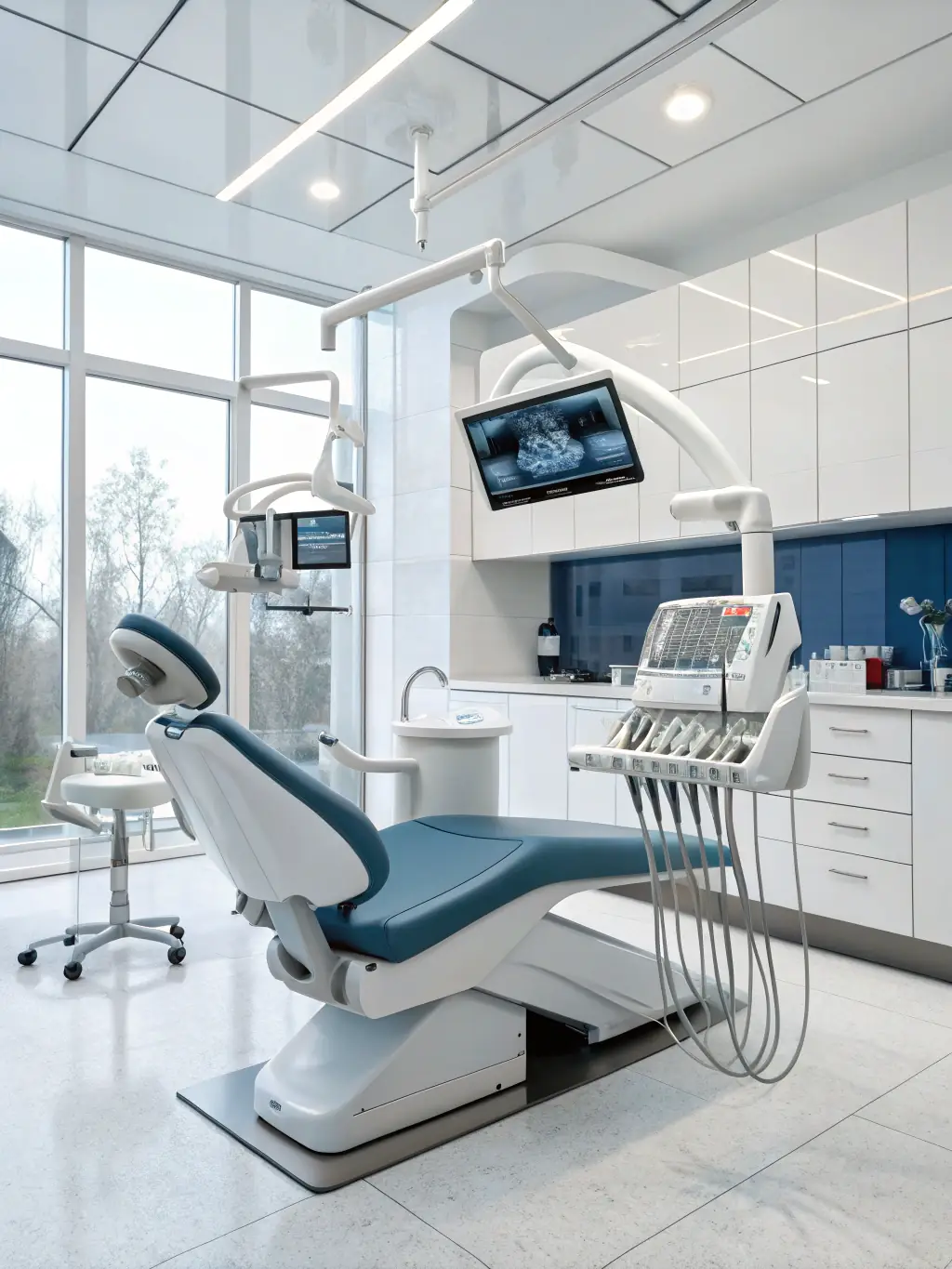 A state-of-the-art dental operatory with advanced equipment, emphasizing the clinic's commitment to using the latest technology for precise and effective treatments.
